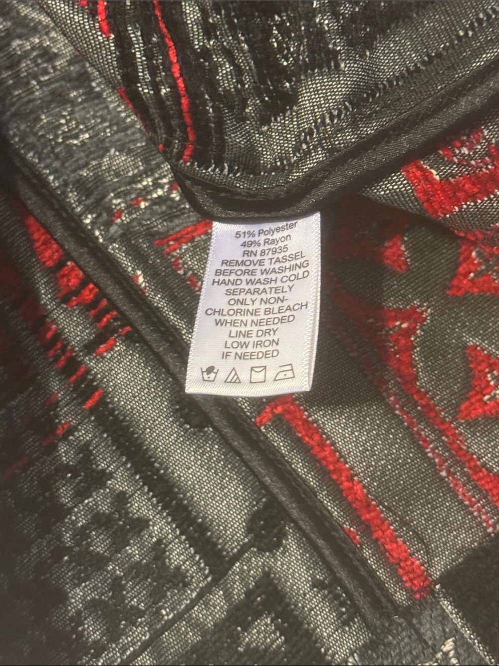 Vintage Susan Graver Tapestry Jacket. Black/Red/Gray. Size 8 - Picture 5 of 9